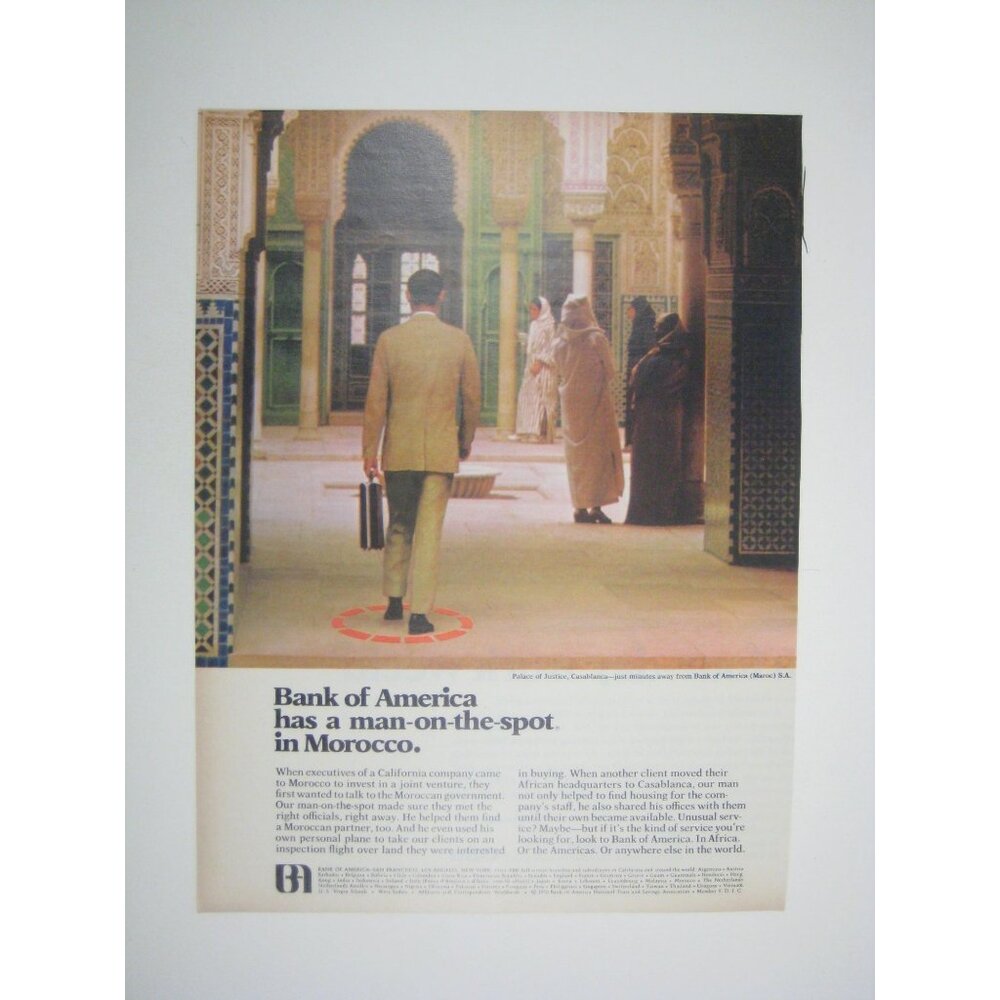 Vintage 1970s Bank Of America Advertisement Print Palace of Justice